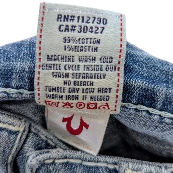 True Religion 24 Jeans Disco Billy Big T RN#112790 CA#30427 Y2K Low Rise - Picture 6 of 8